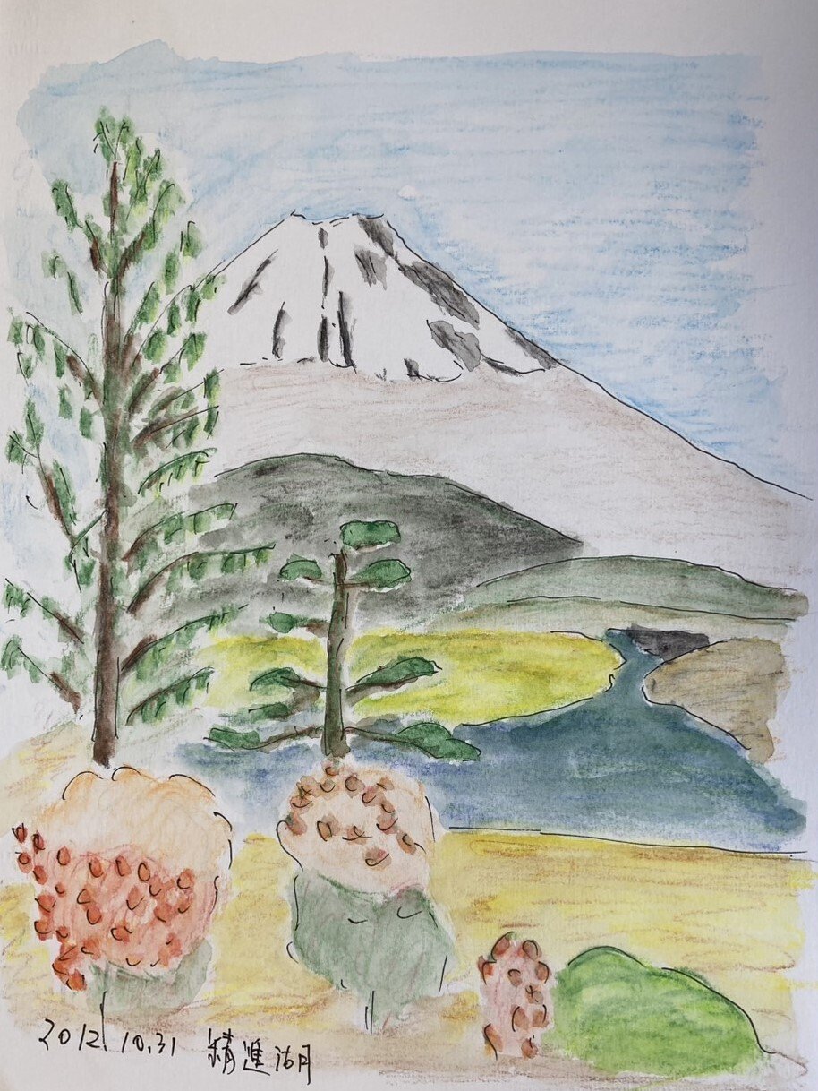 富士山絵画 絵画 油絵 富士山と桜 （小川久雄） 送料無料 【肉筆】【油絵