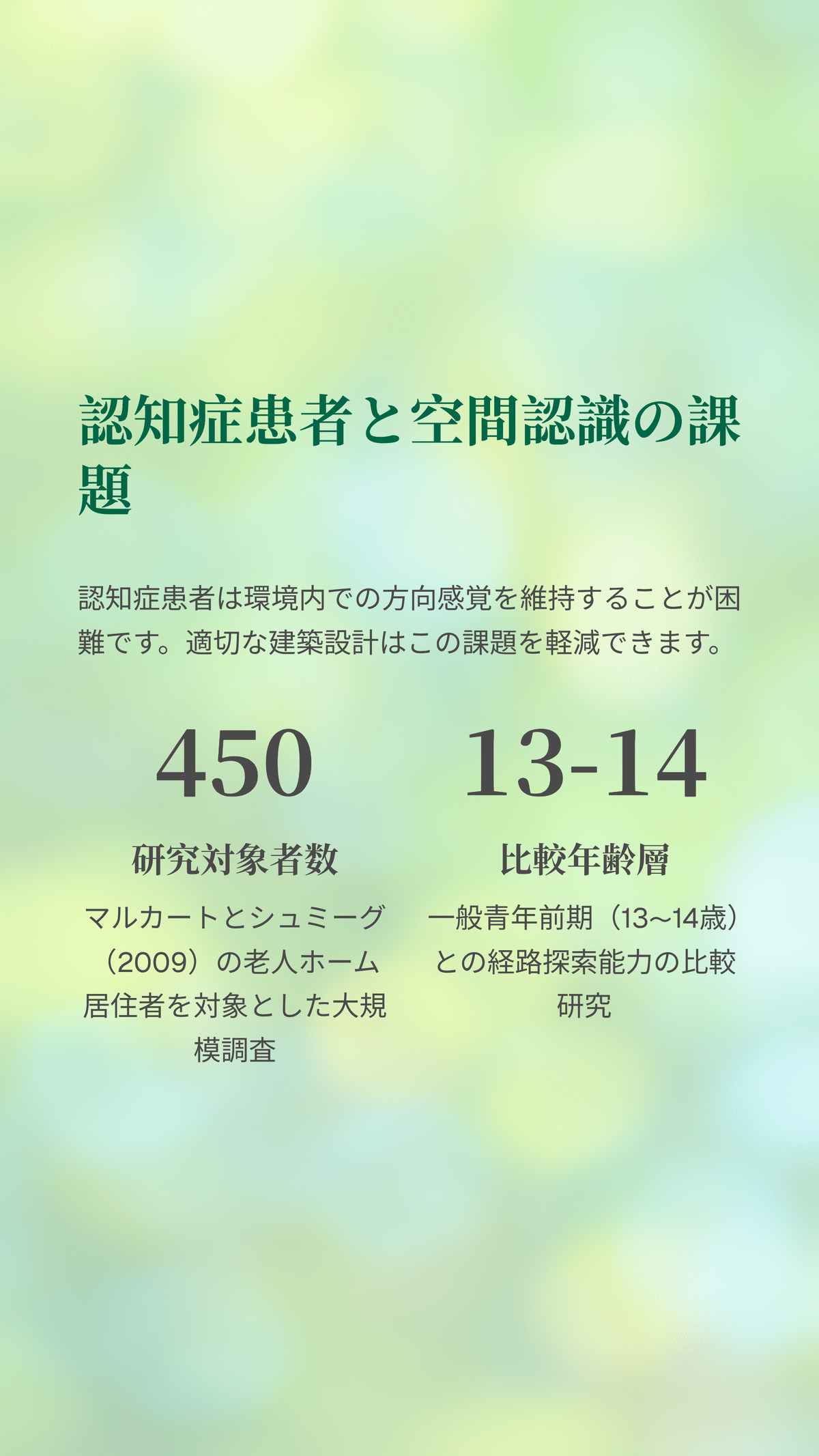 認知症と建築デザイン：迷わない空間づくりが与える影響」｜松尾靖隆