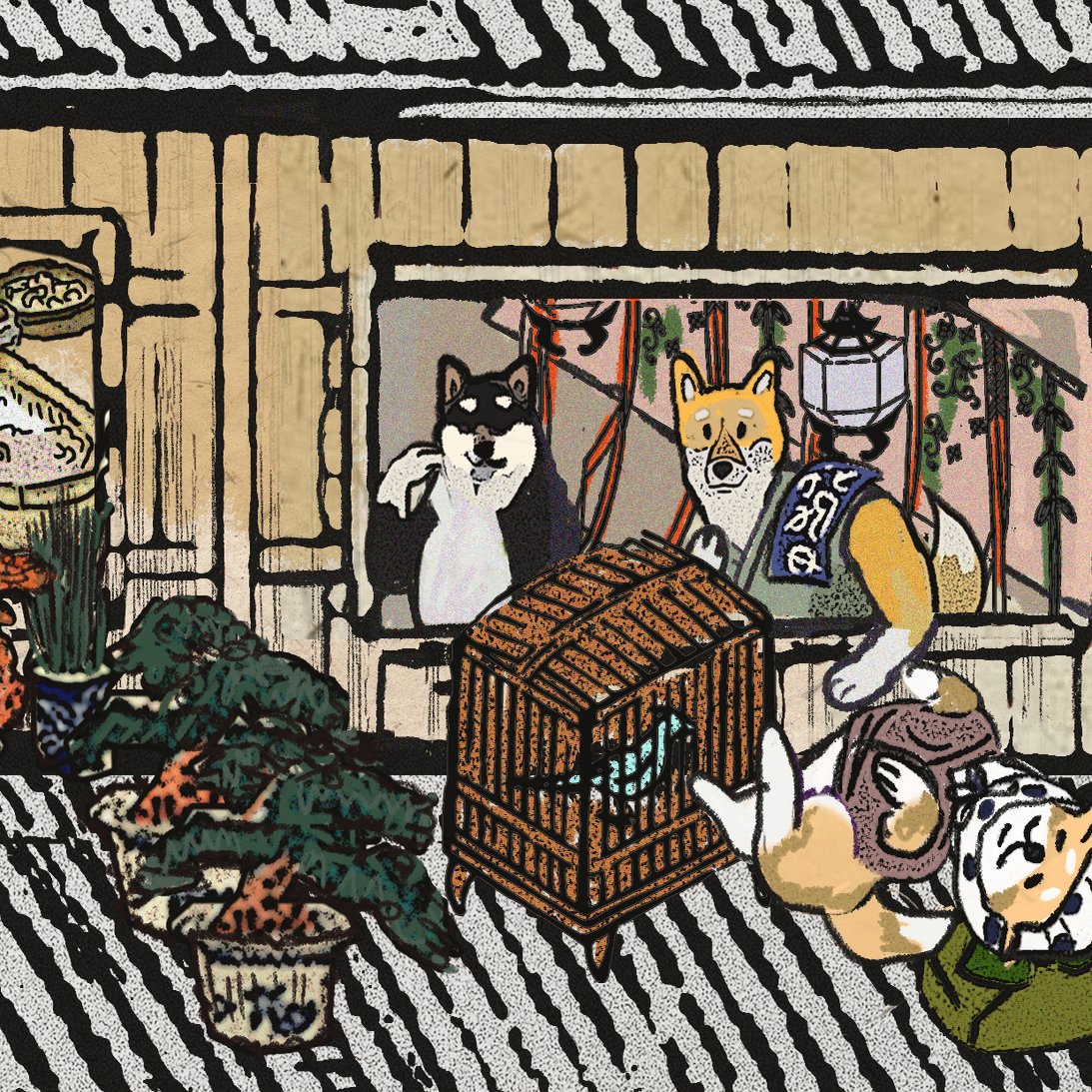 江戸の柴犬達｜Moriuchi Yoshie