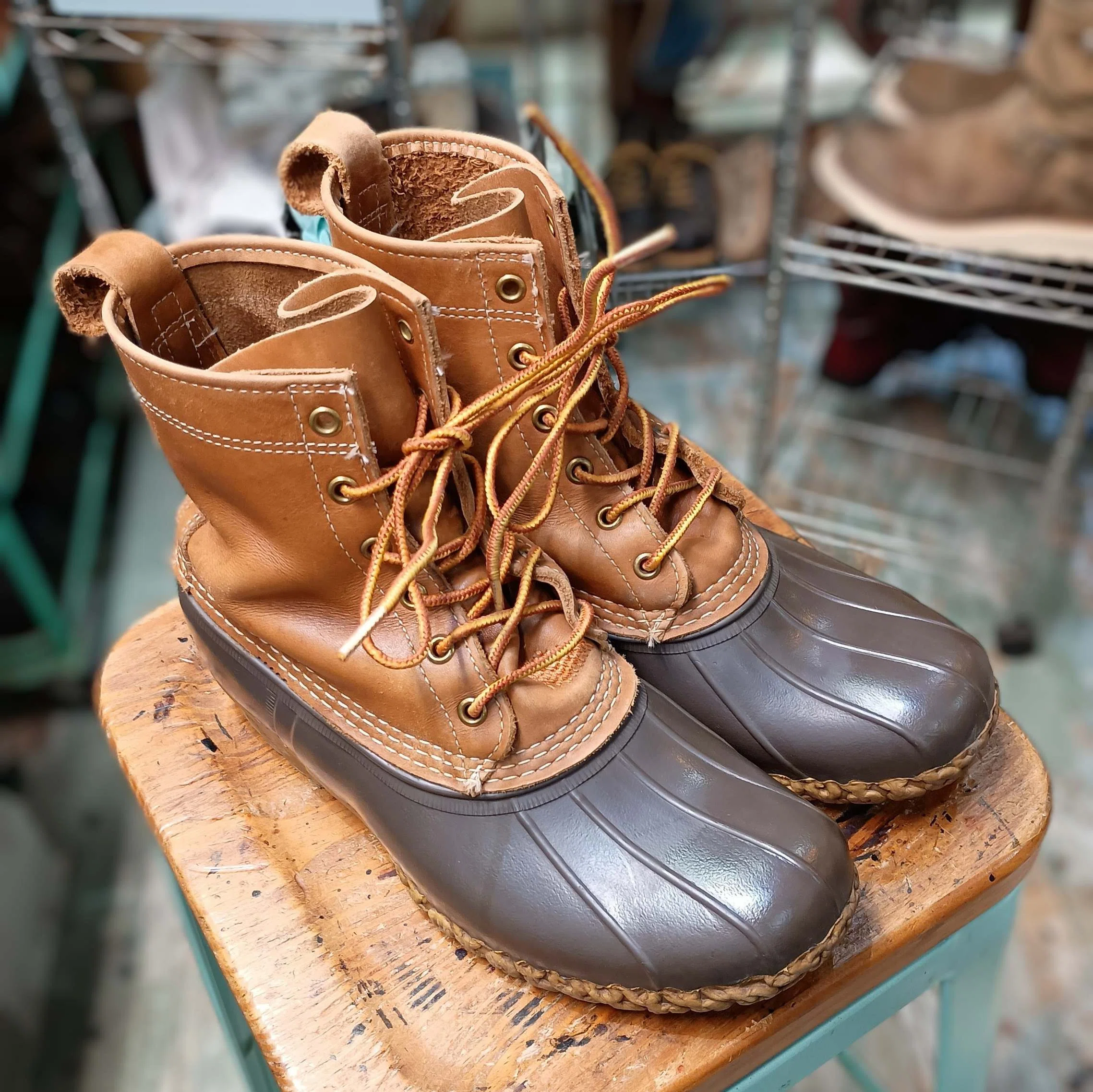 甲革/アッパーの破れ修理】L.L.Bean Bootsのアッパー「タタキ」補修