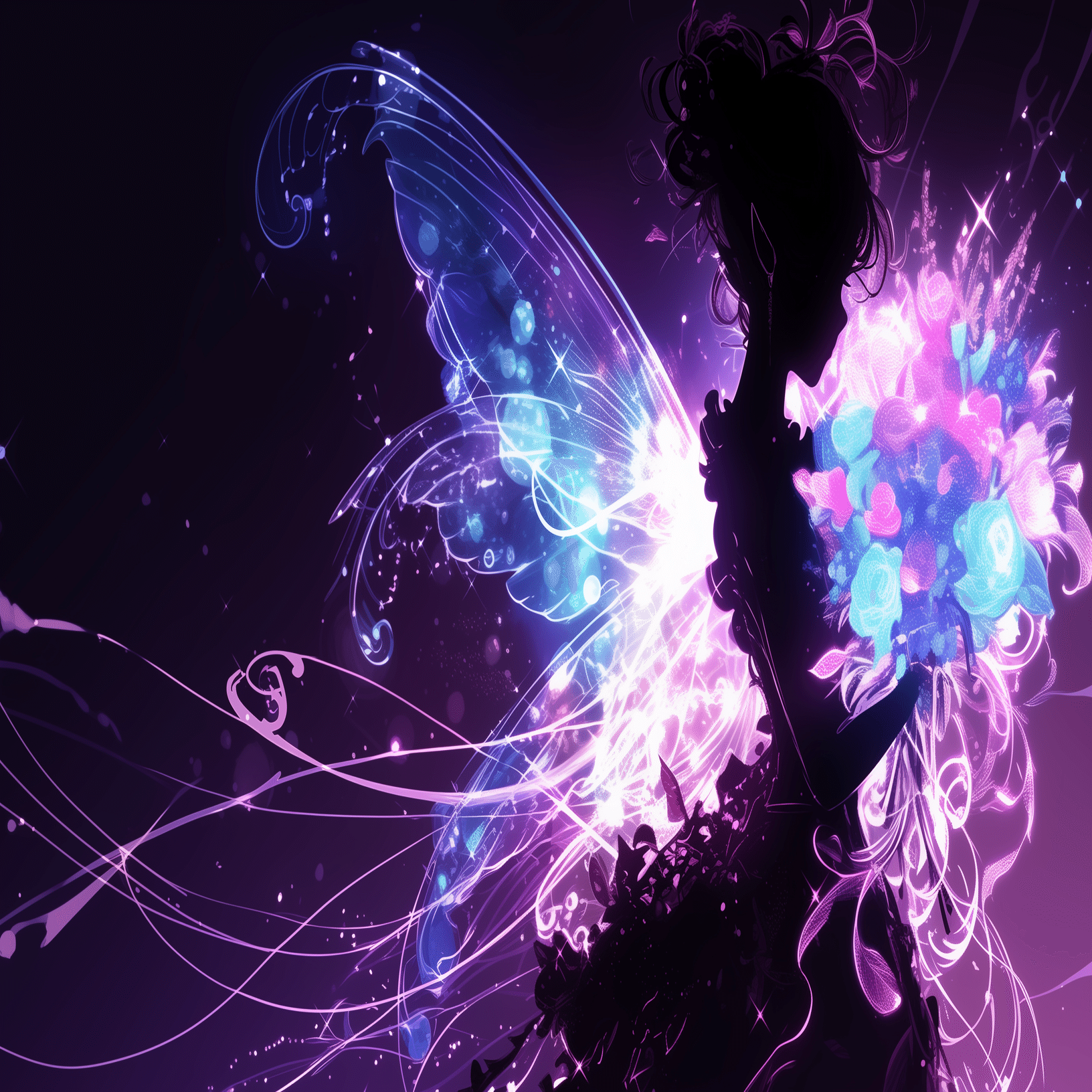 ネオンラインアート〜nijijourneyで輝く妖精アート〜｜リンファ@AI