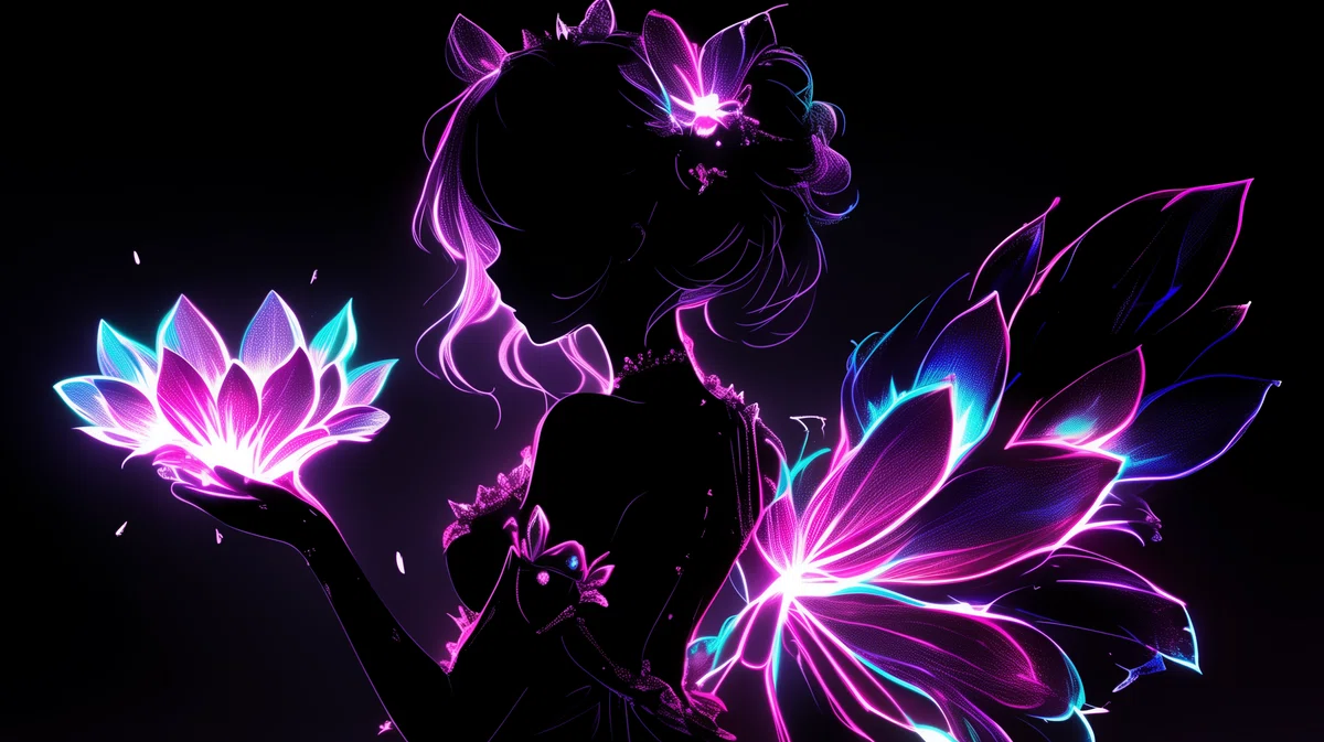 ネオンラインアート〜nijijourneyで輝く妖精アート〜｜リンファ@AI