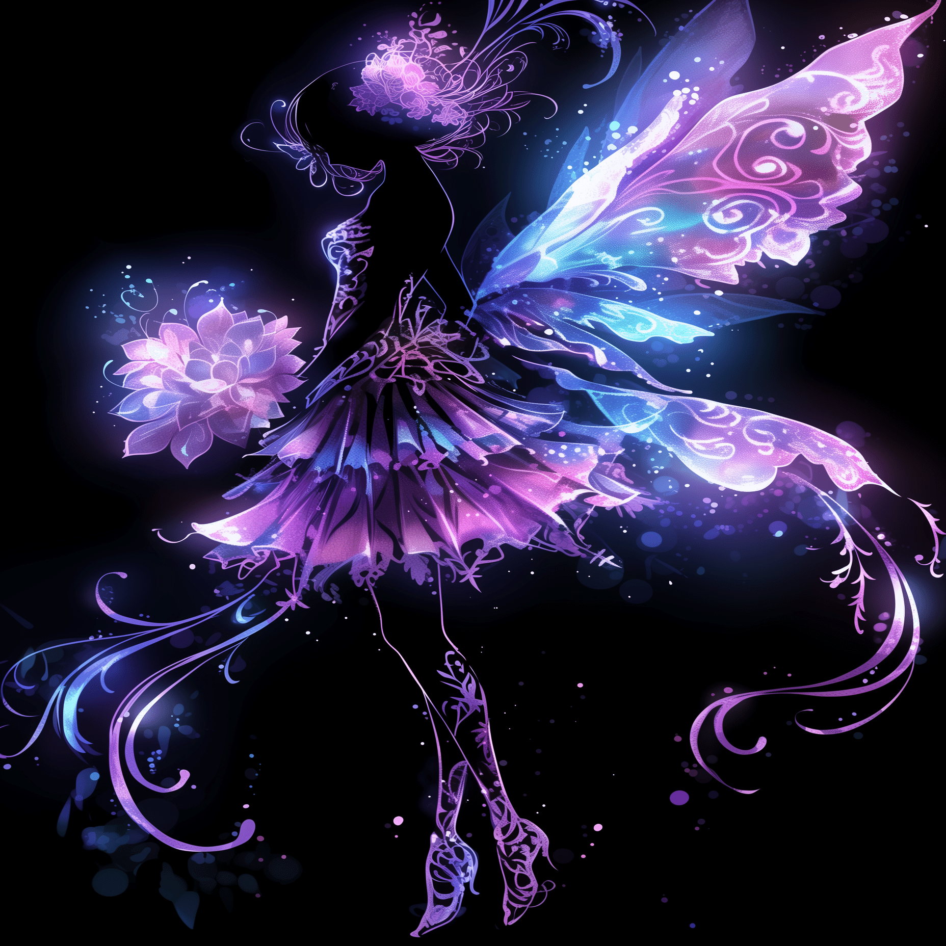 ネオンラインアート〜nijijourneyで輝く妖精アート〜｜リンファ@AI