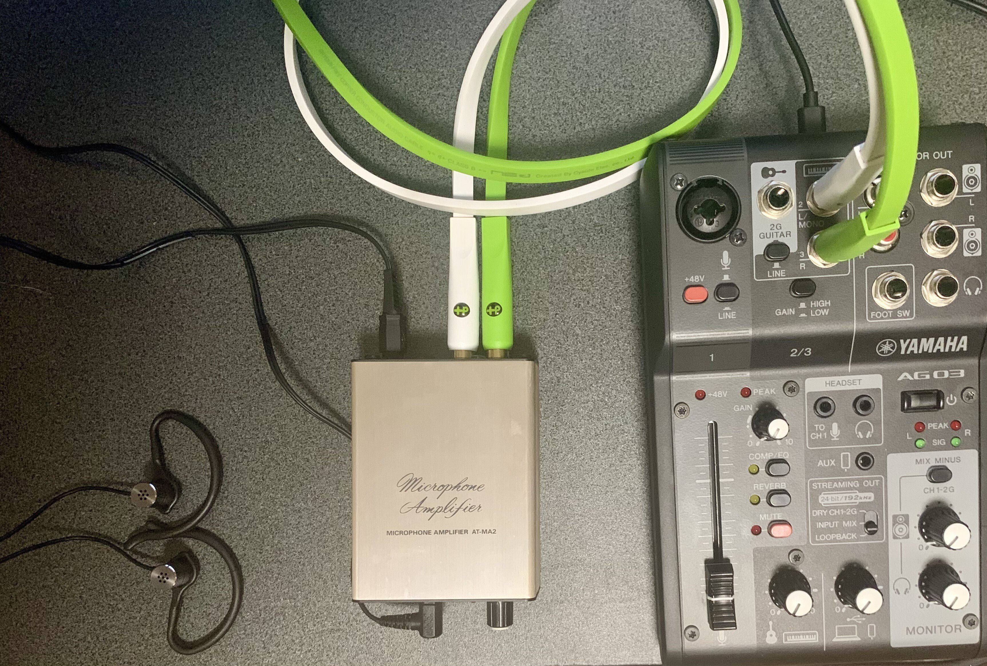 AG03MK2でプラグインパワーのバイノーラルマイクをステレオ録音する