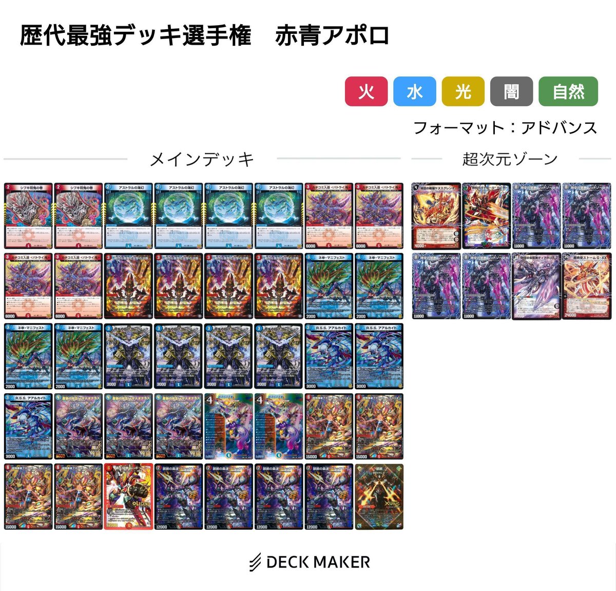 赤緑アポロヌス お*ぎ様 赤緑アポロ デュエマ デュエルマスターズ デッキ アポロヌスドラゲリオン（