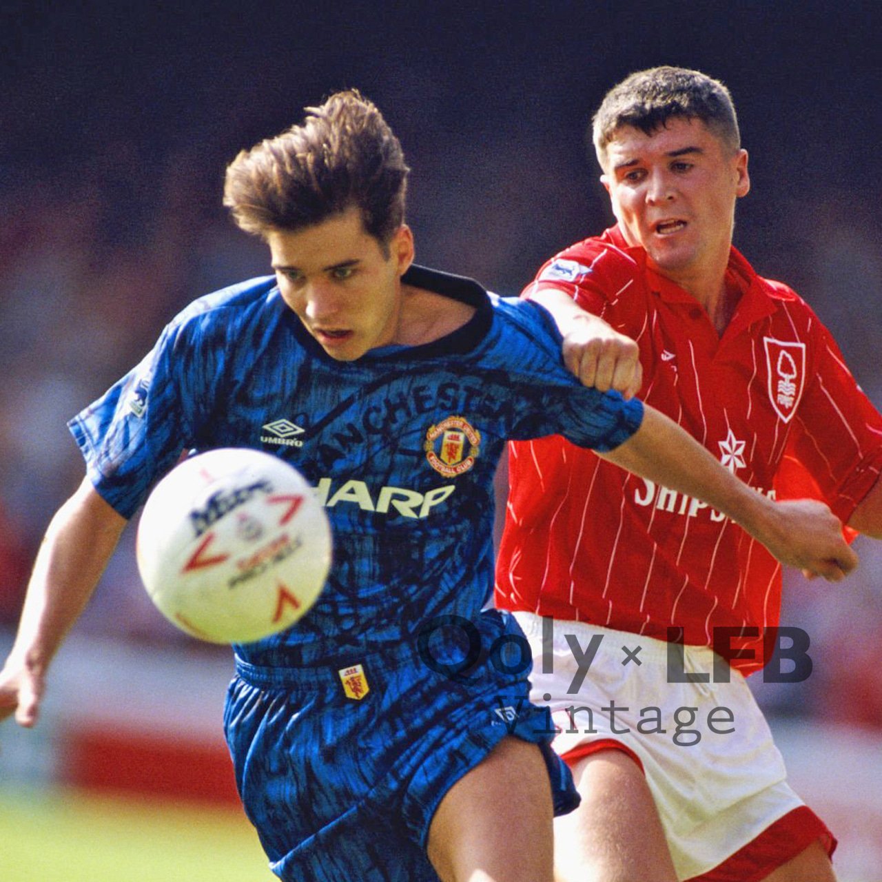 90s UMBRO×マンU シャープ WEMBLEYユニフォーム L もはや伝説の“SHARP”時代！マンチェスター・U「1997-99アウェイ