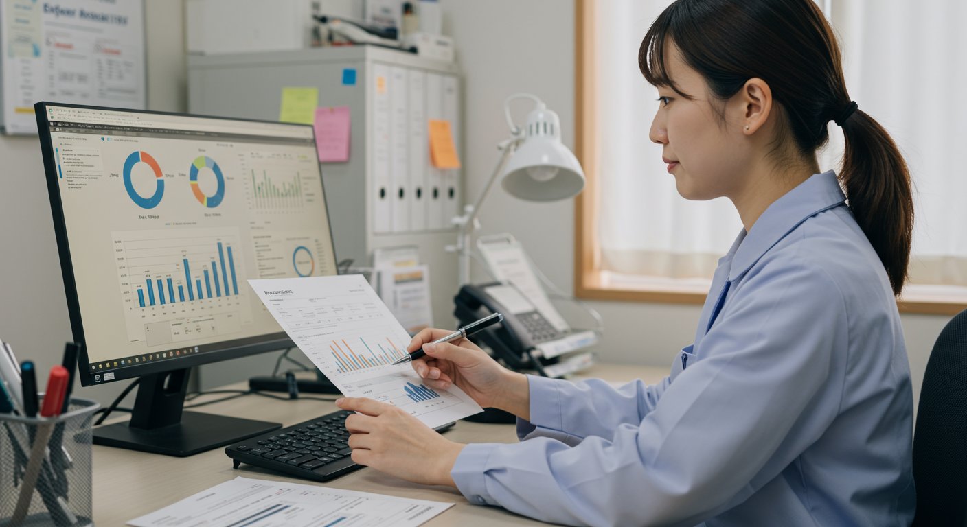 データを分析する採用担当者
