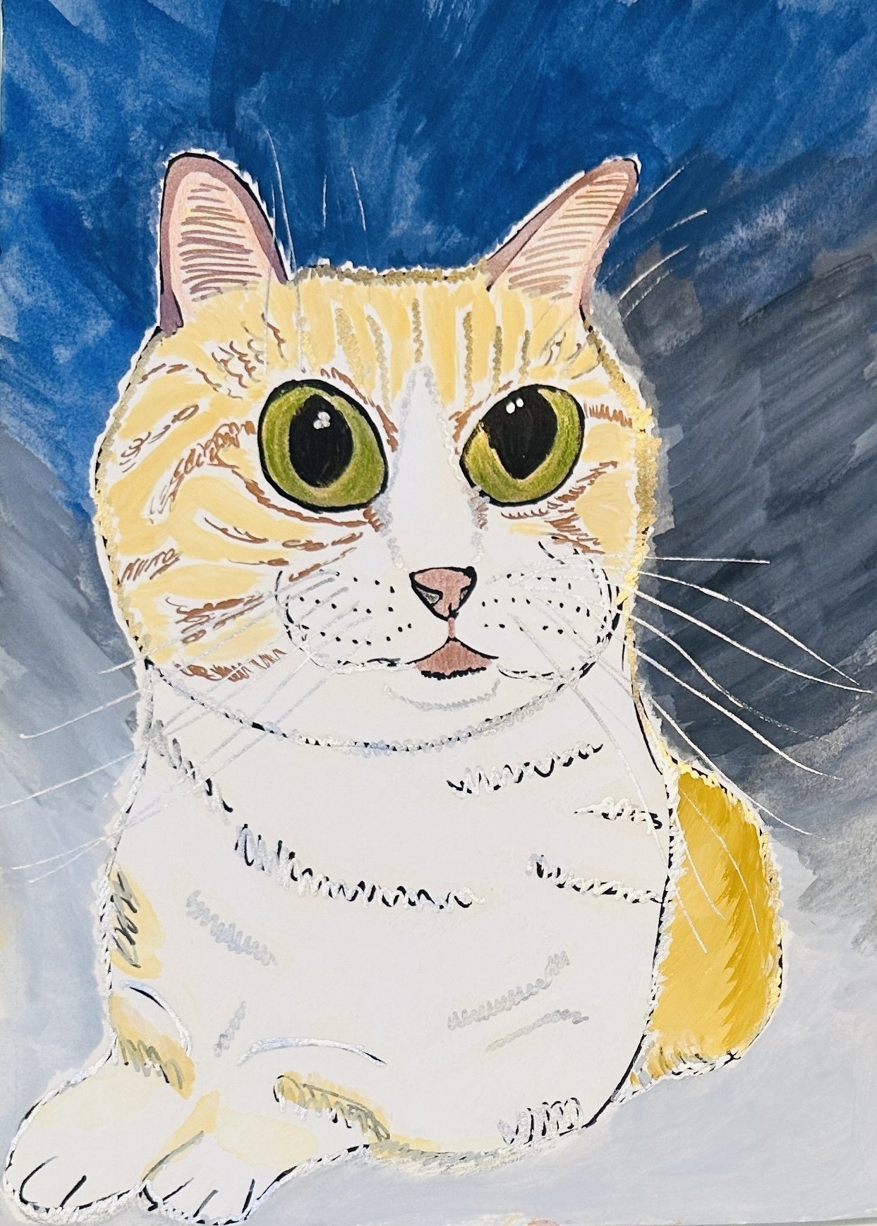 今週描いた絵 250803-250809 ボク、小太郎。 光ってみた