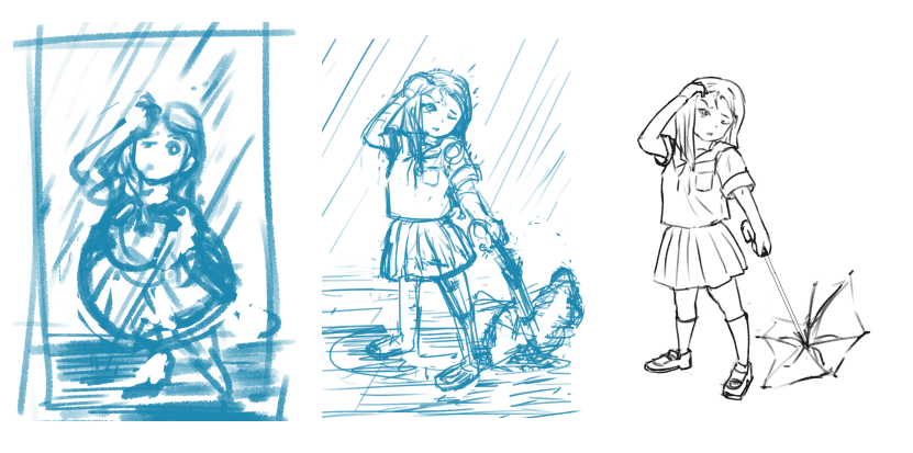 JustKeepDrawing#059 雨降られ｜cubokta