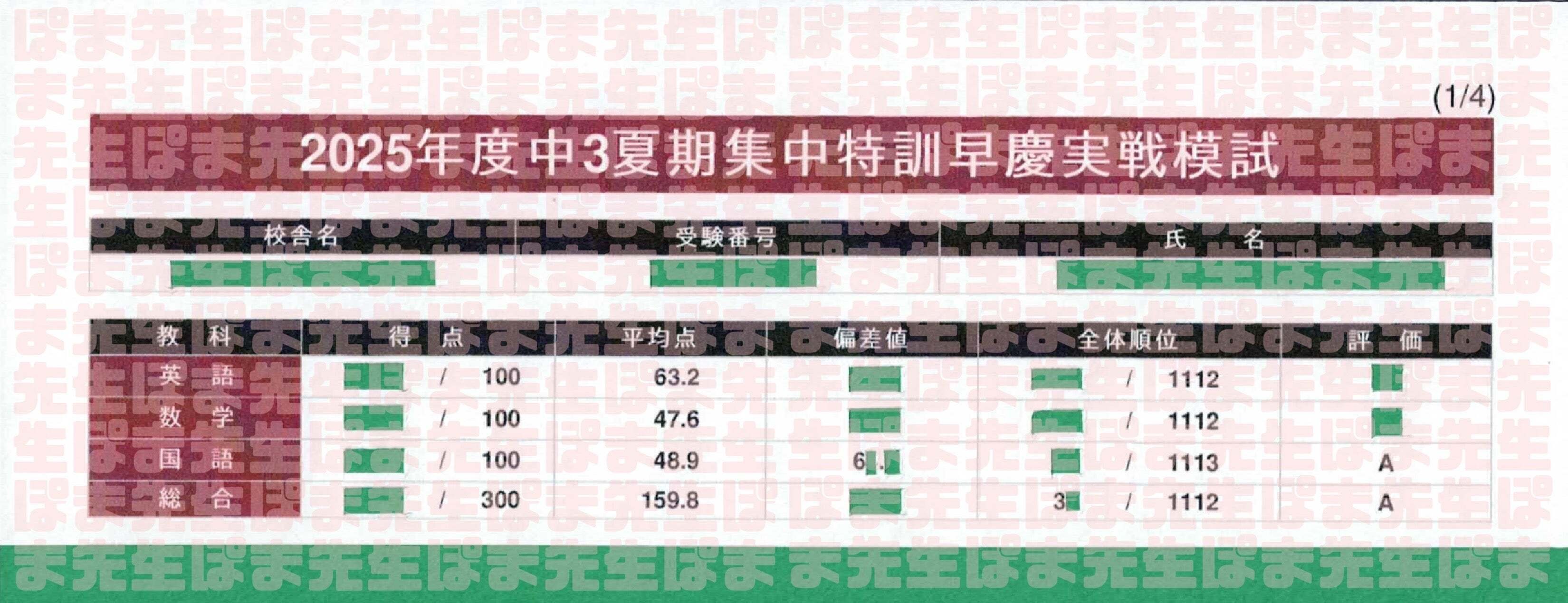 早稲アカ 夏期集中特訓 早慶必勝βクラス（下位）からの大逆転②～3科
