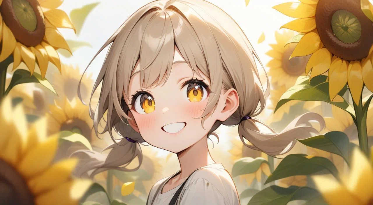 AIイラスト】向日葵＆朝顔｜石木