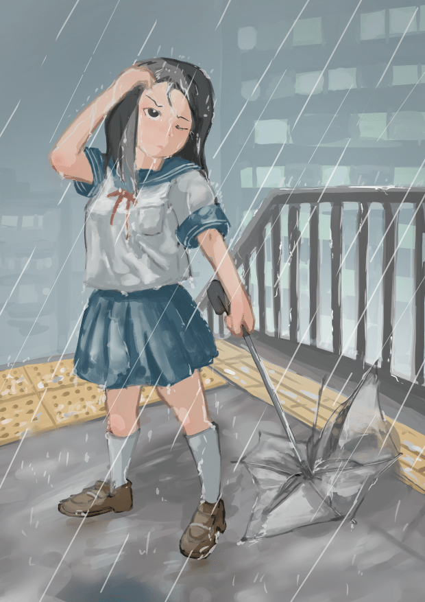 JustKeepDrawing#059 雨降られ｜cubokta