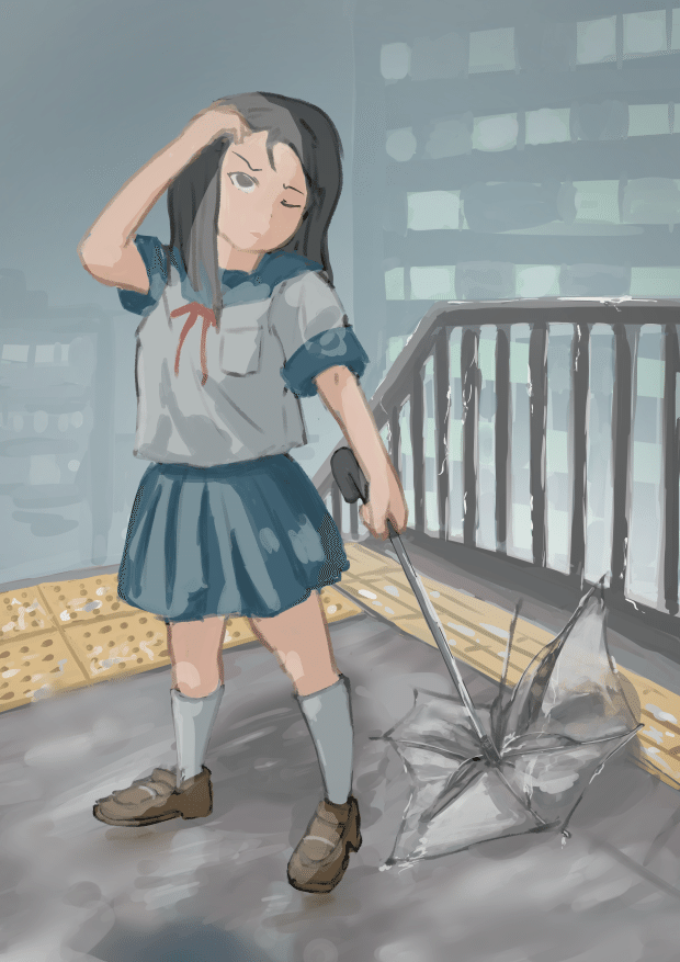 JustKeepDrawing#059 雨降られ｜cubokta