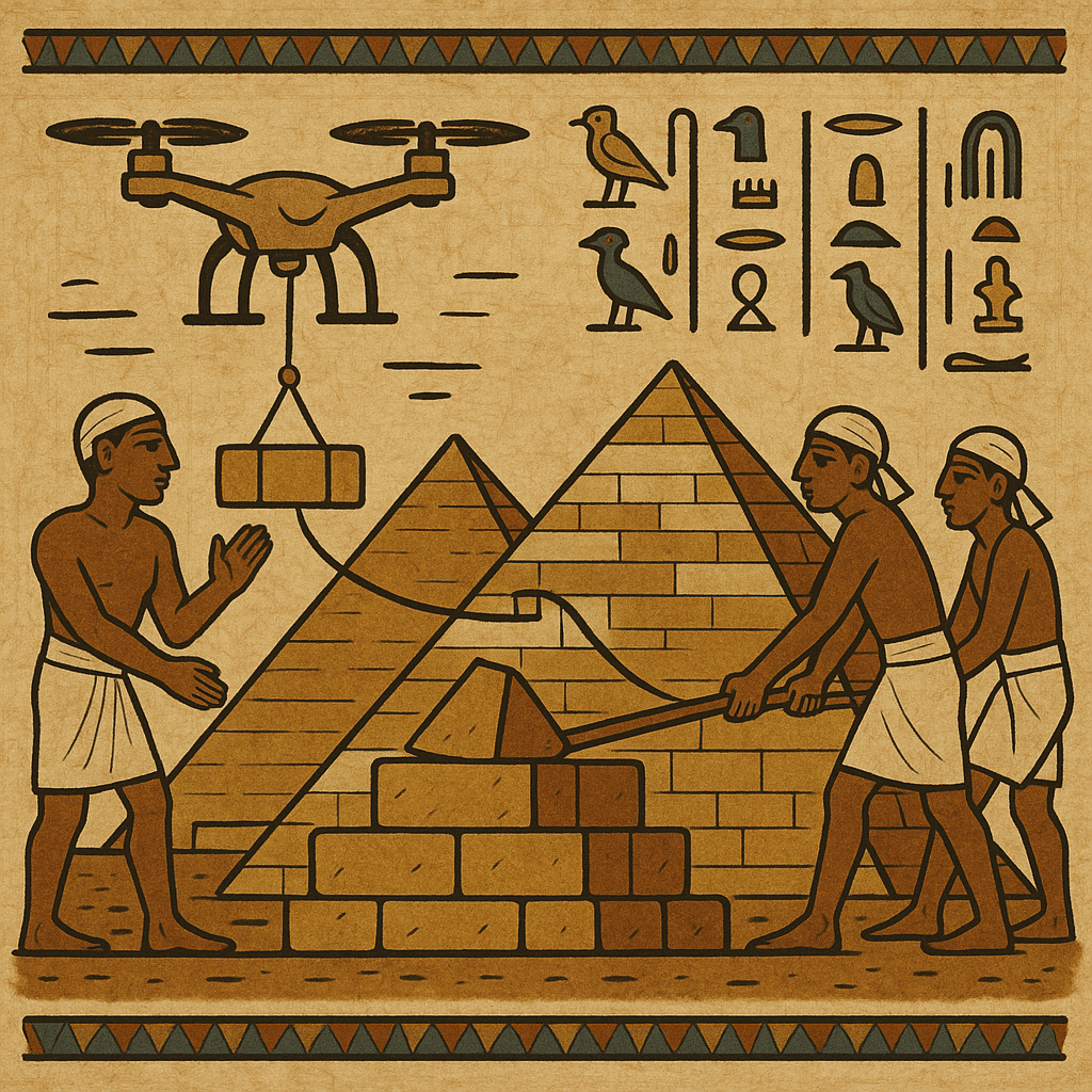 AI画像生成】スマホを持つファラオ爆誕？！古代エジプト壁画風