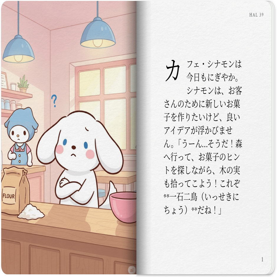 storybook】シナモンが好きな娘へ送る、サン〇オ風絵本を作りたい｜く