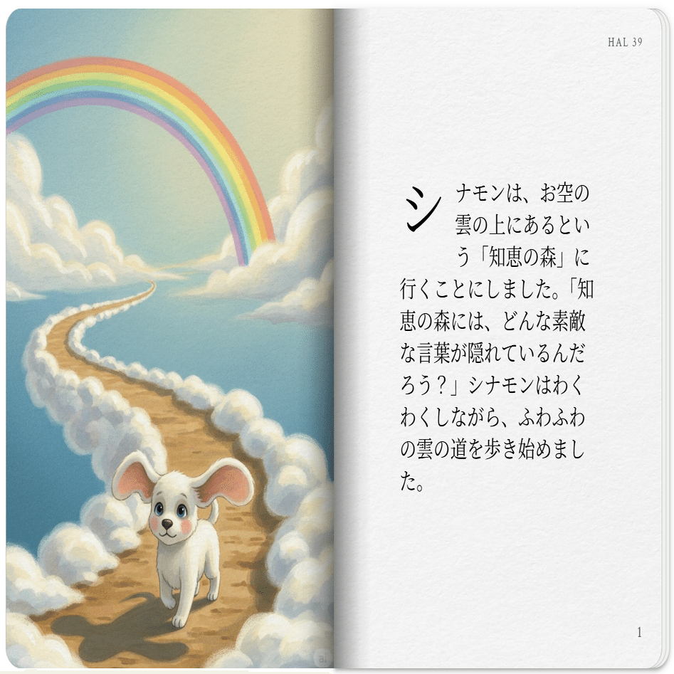 storybook】シナモンが好きな娘へ送る、サン〇オ風絵本を作りたい｜く