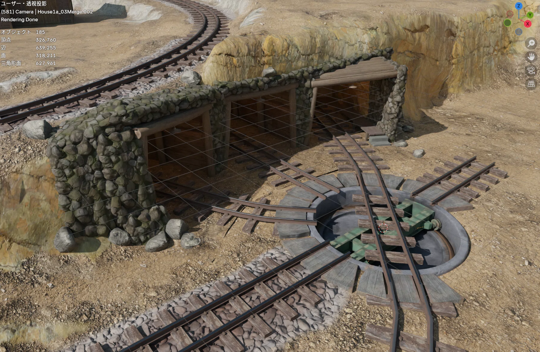 Blenderで仮想鉄ジオラマ製作記20～峠は越えた?製作報告です
