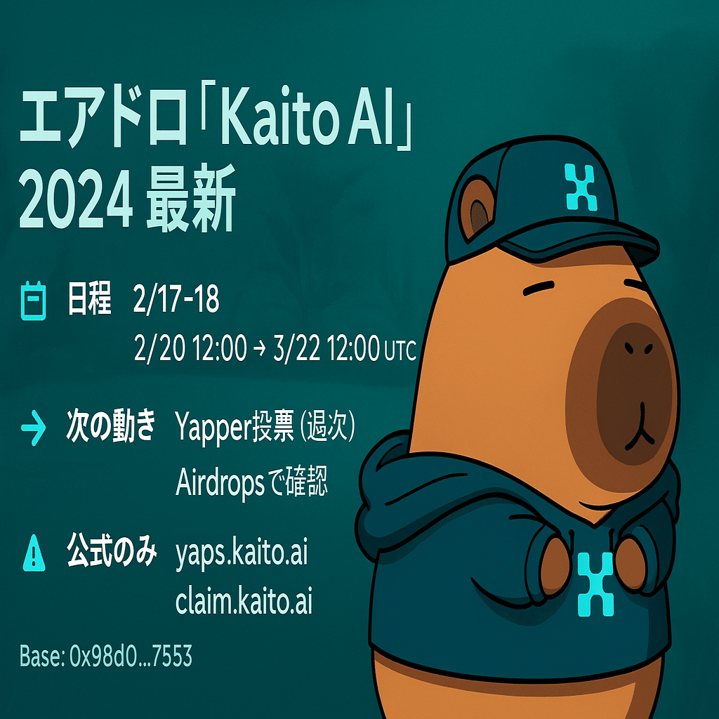 エアドロ「Kaito AI」完全ガイド｜2025 11月最新版｜仮想通貨エアドロップラボ