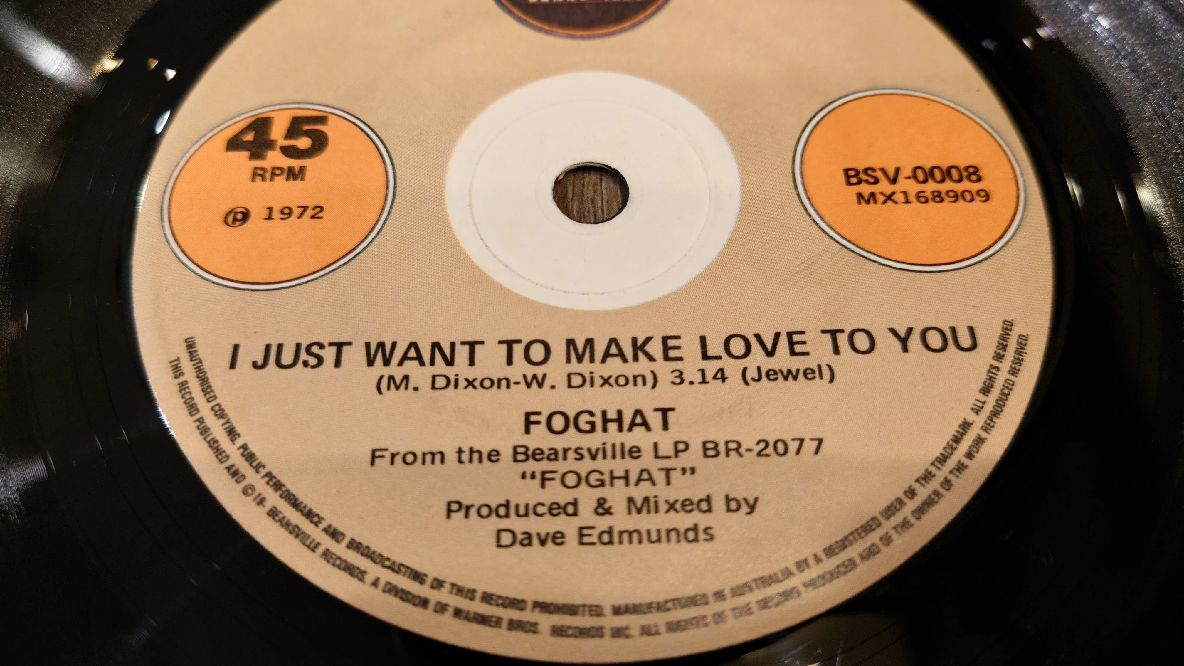 7インチ盤専門店雑記1096「I Just Want To Make Love To You