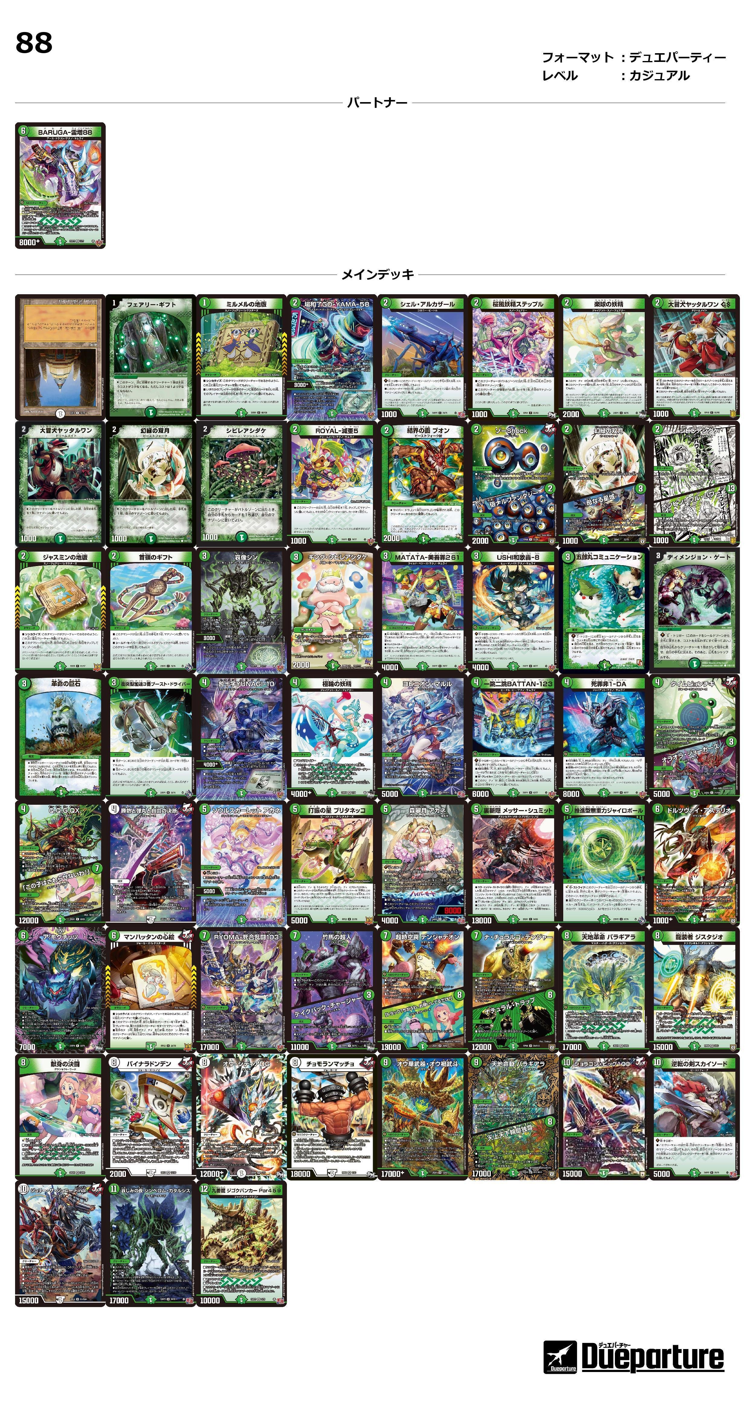 デュエパお嬢様】緑単88【LV2】｜うさぎごやの うさぎ