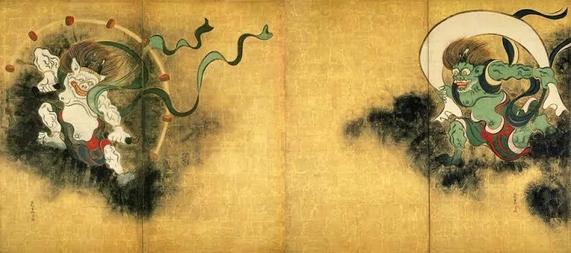 japanese screen俵屋宗達作　風神雷神絵　紀州塗り 風神雷神図屏風 (俵屋宗達) - Wikipedia