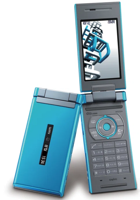au／SANYO／W52SA／ブルー／携帯電話／ガラケー W52SA ブルー ガラケー フィーチャーフォン au SANYO 当時物 希少 私の