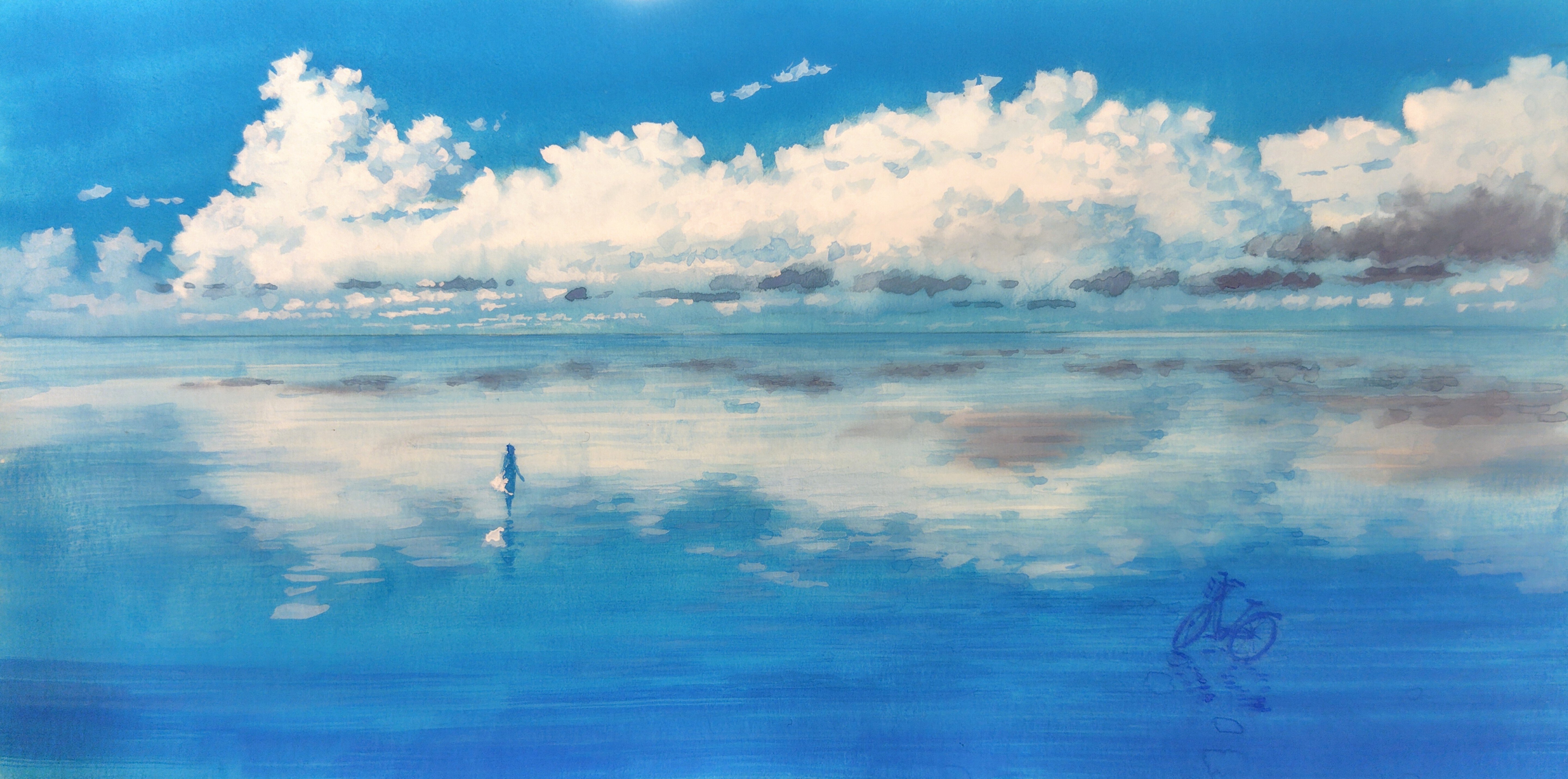 風景イラスト『夏の果てまで』完成！｜岩本晋司@画家