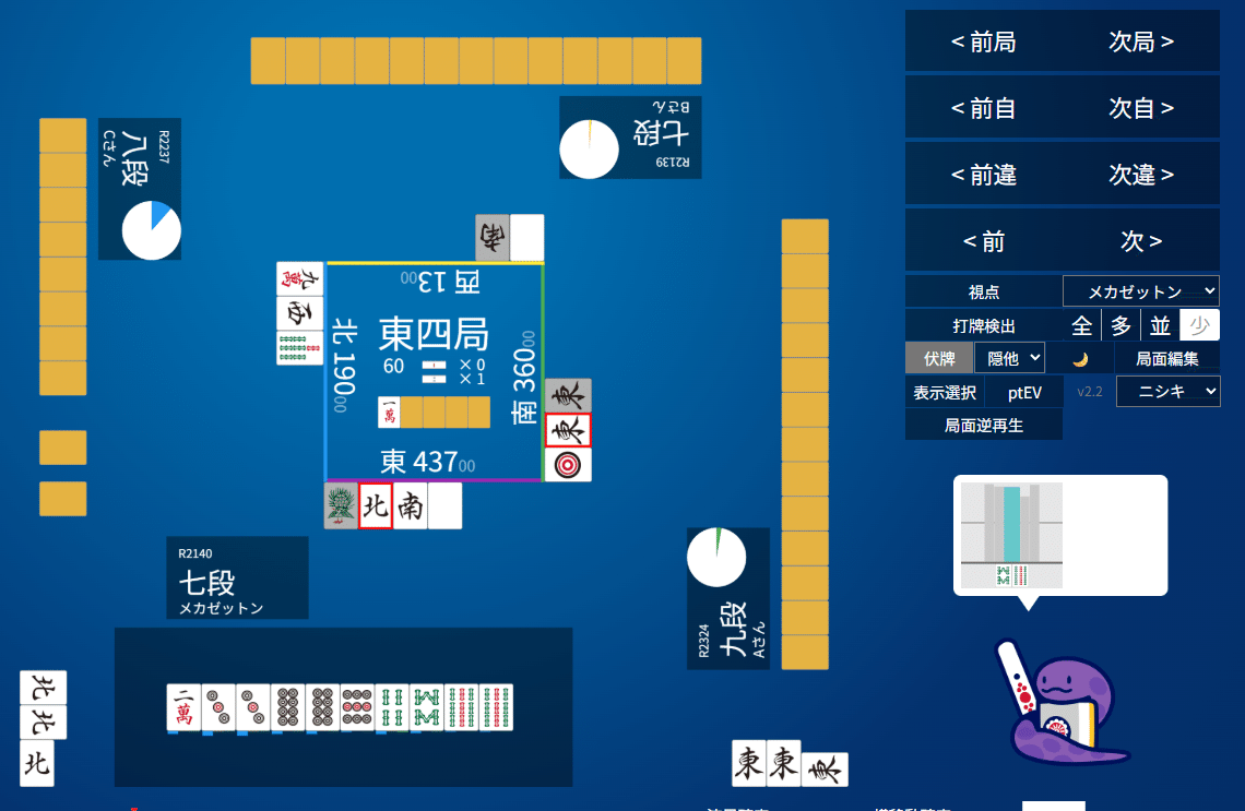 天鳳十段タッチを目指して毎日更新する麻雀note1156日(1休)｜メカZ