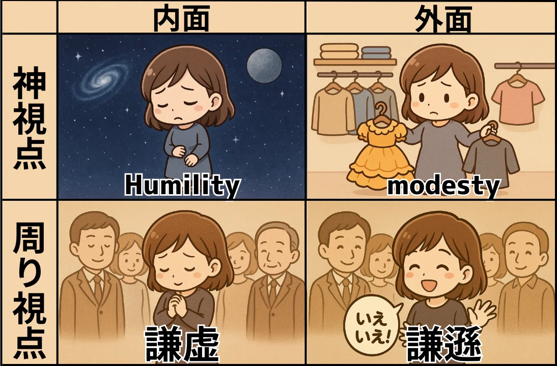 謙虚」と「謙遜」、そして humility と modesty──言葉の裏にある文化