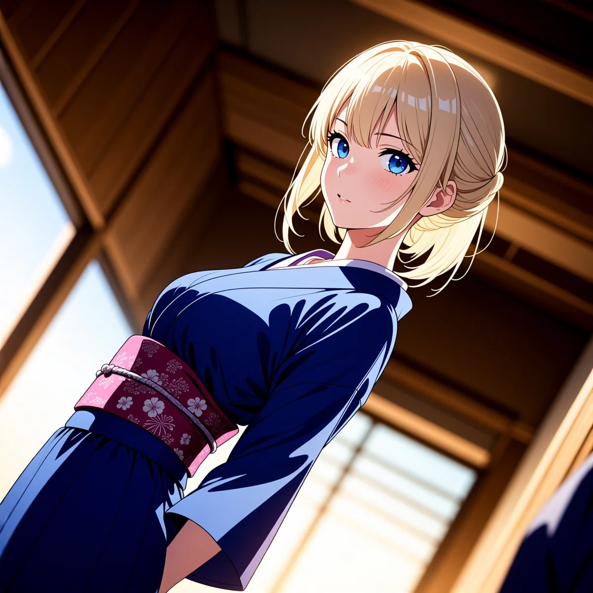 Qwen-ImageでModelSamplingAuraFlowのshift値を3.1に設定して生成したアニメイラスト。元のイラストに近い表現。