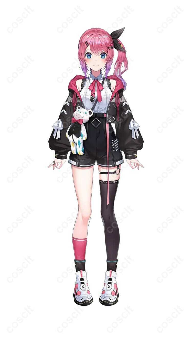 にじさんじ 倉持めると コスプレ衣装｜黒×ピンクパーカー＆くま