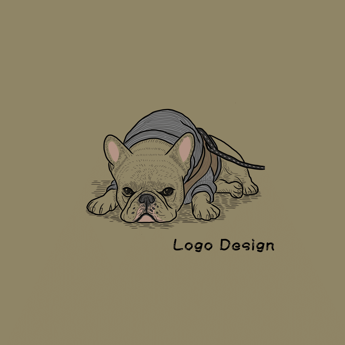 フレンチブルの絵 Title “French Bulldog” spray painted on canvas 652mm x 652mm