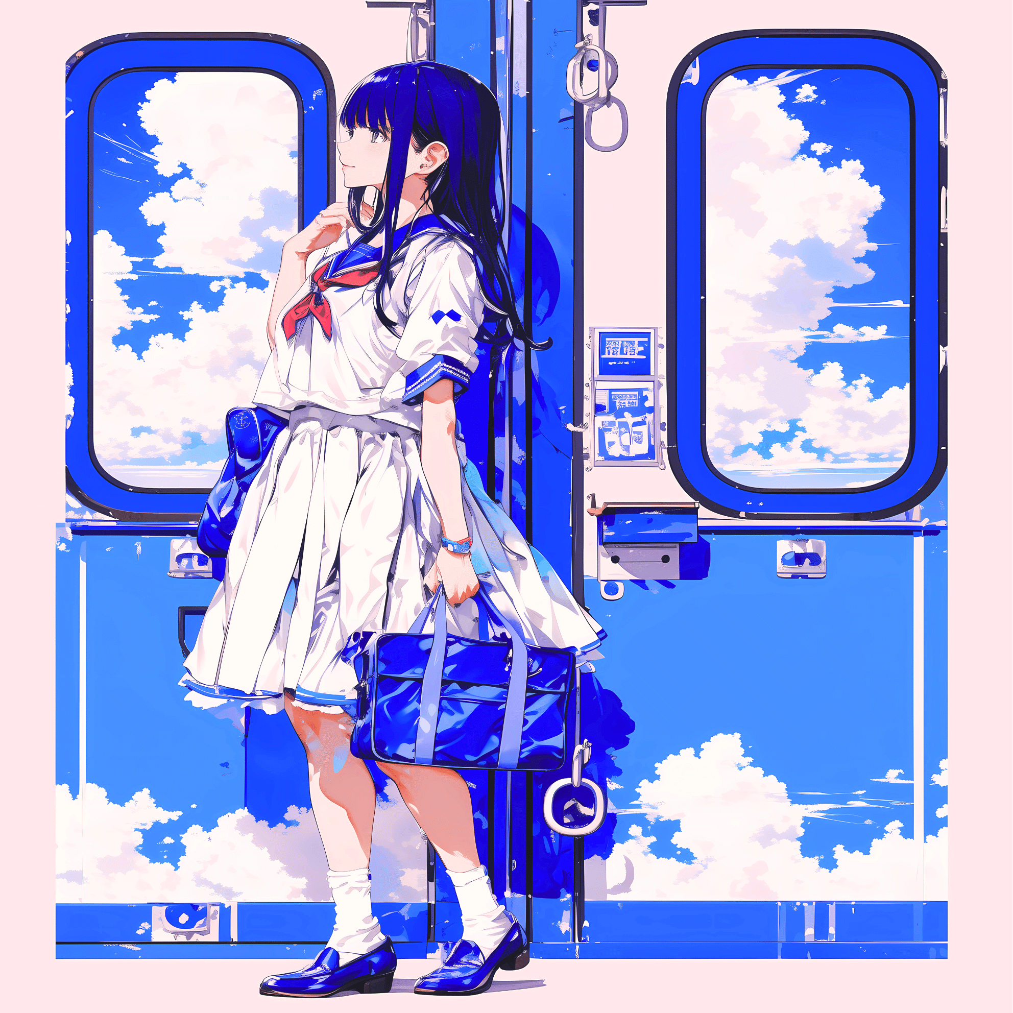 夏の放課後、青の深みに飲まれて【画像生成AI＋4コマ漫画】｜Alpaka