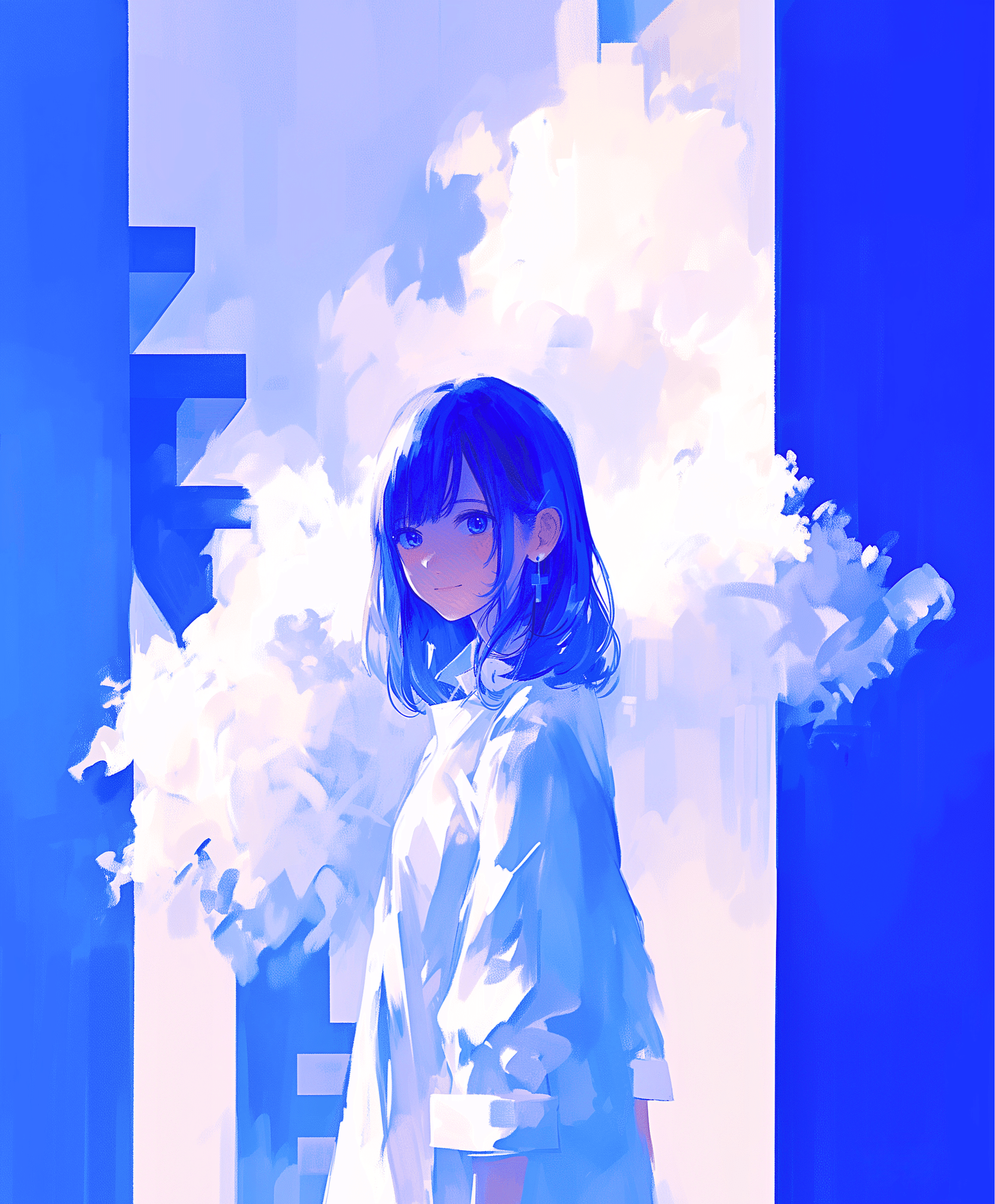 夏の放課後、青の深みに飲まれて【画像生成AI+4コマ漫画】|Alpaka 夏の放課後、青の深みに飲まれて【画像生成AI+4コマ漫画】|Alpaka