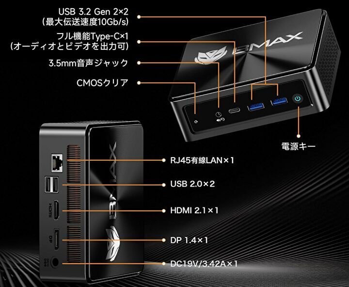 起動確認のみ BMAX B7A Pro Ryzen 5 7430U 32GB BMAX B7A Pro Mini Pc AMD Ryzen 5 7430U Processor AMD Radeon