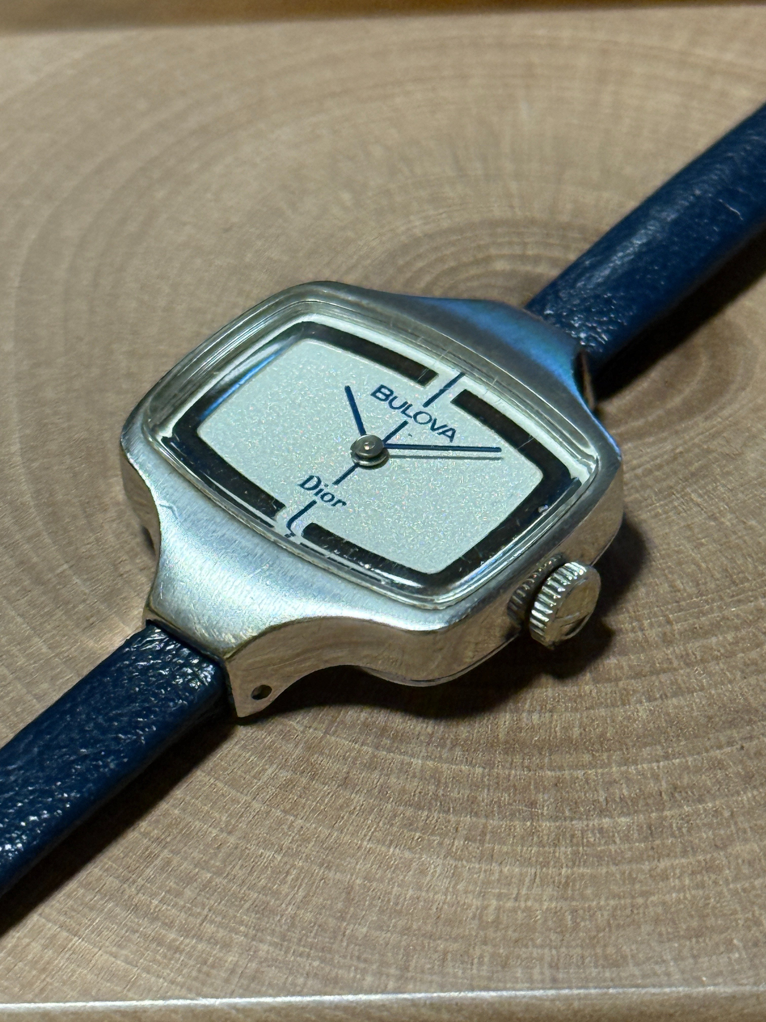 稼働品！ブローバ×ディオール♦︎レディース腕時計 BULOVA ブローバ ×Dior ディオール カウレザー ベルト ステンレス GP