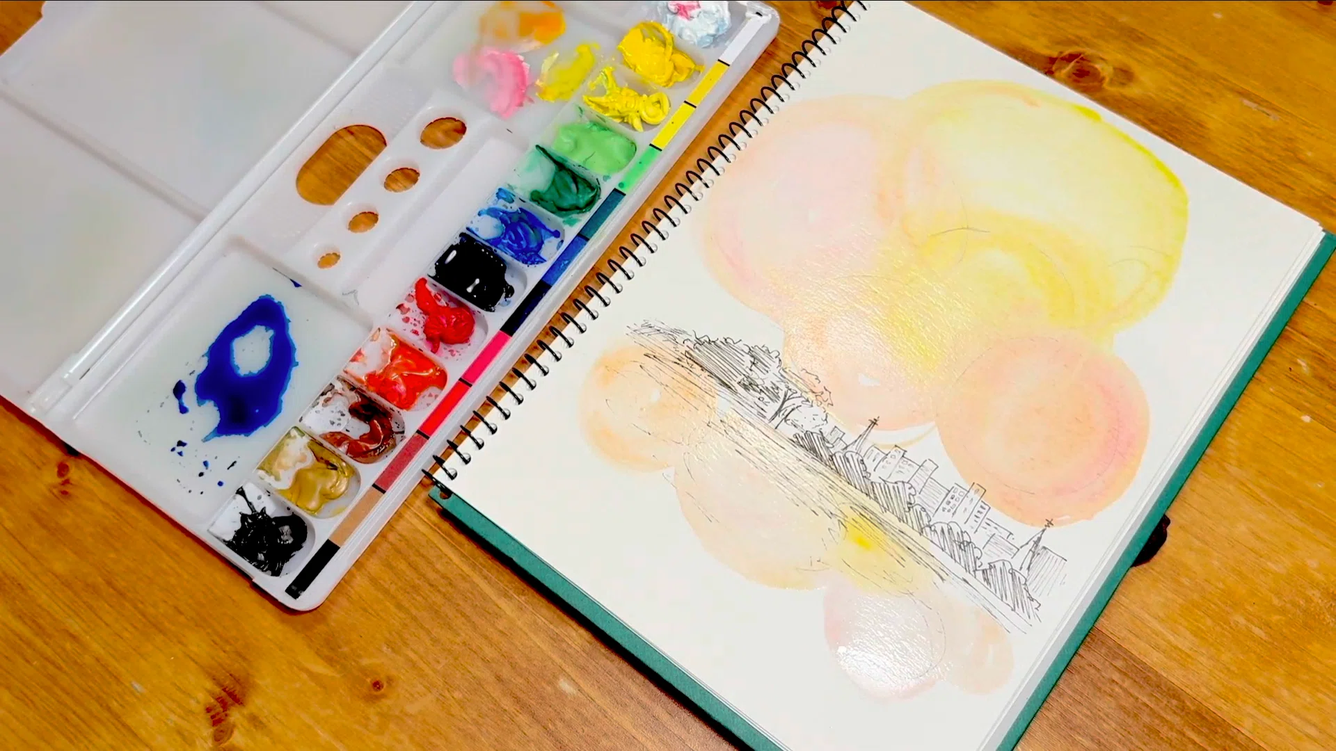 花火は心に残り続けるアートだと思った。【水彩で描いてみた。】｜Kee