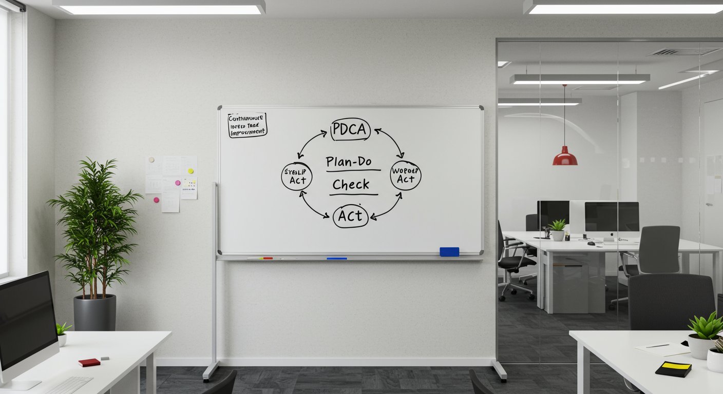 PDCAサイクルのホワイトボード