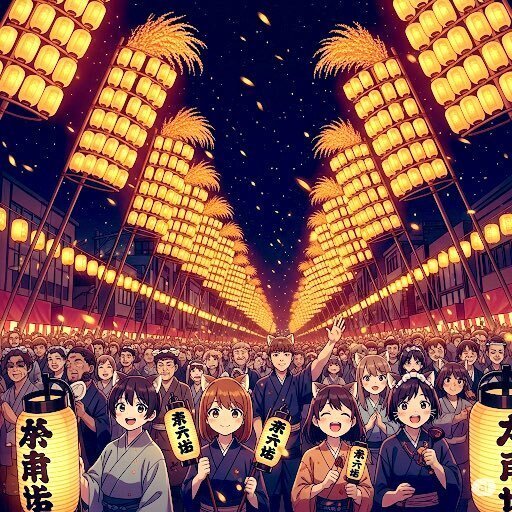 秋田竿燈まつりイラスト｜想依響🔮⚡💫