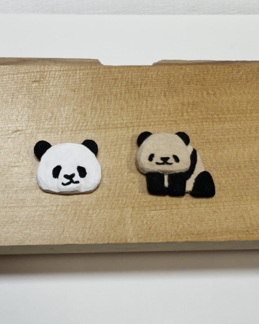 木彫りの練習41・【塗り】パンダ（良浜） ｜ばじぃ | イラストレーター