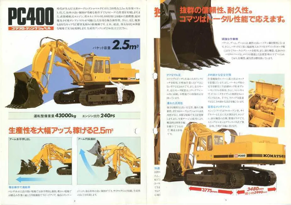 小松製作所 PC400 コマツローディングショベル｜建設機械化ライブラリー