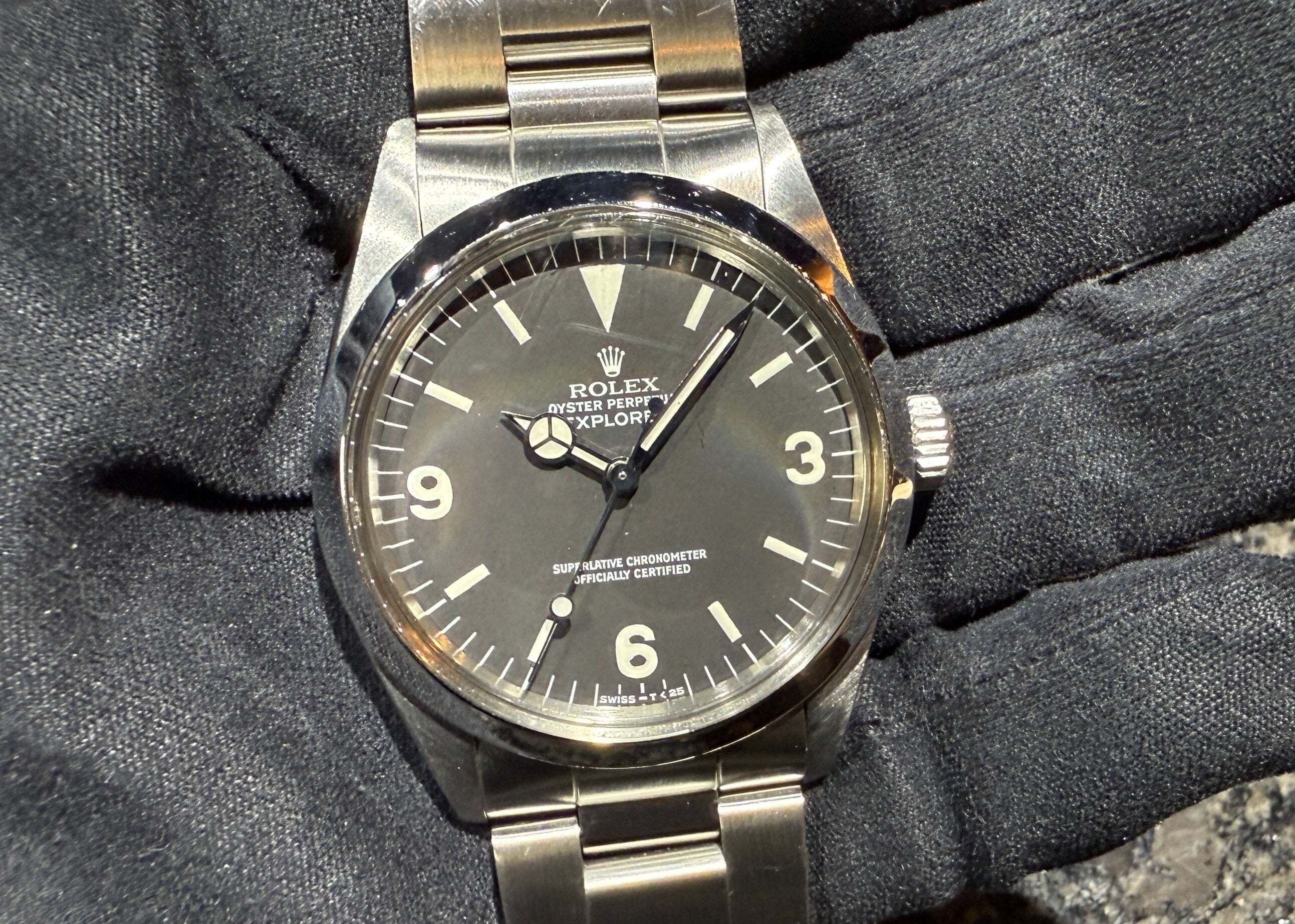 希少 先端ドット ロレックス ヴィンテージ エクスプローラー 1016 R8番