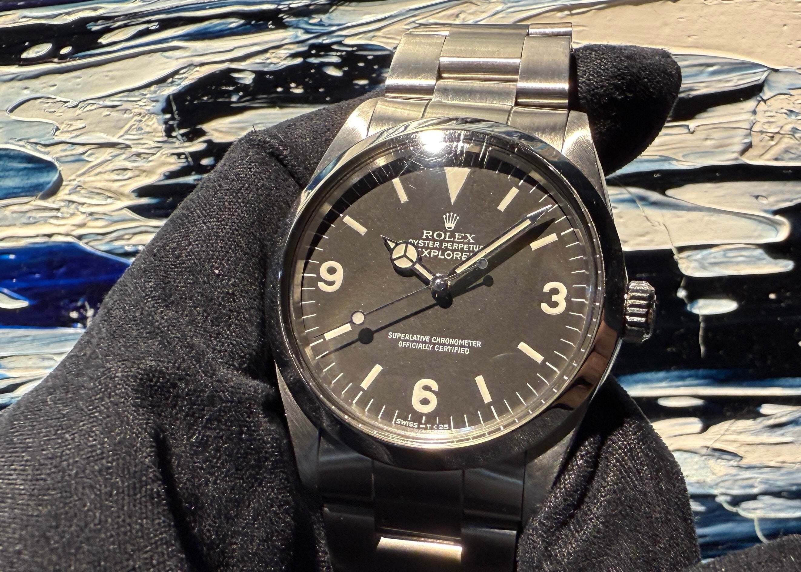 希少 先端ドット ロレックス ヴィンテージ エクスプローラー 1016 R8番