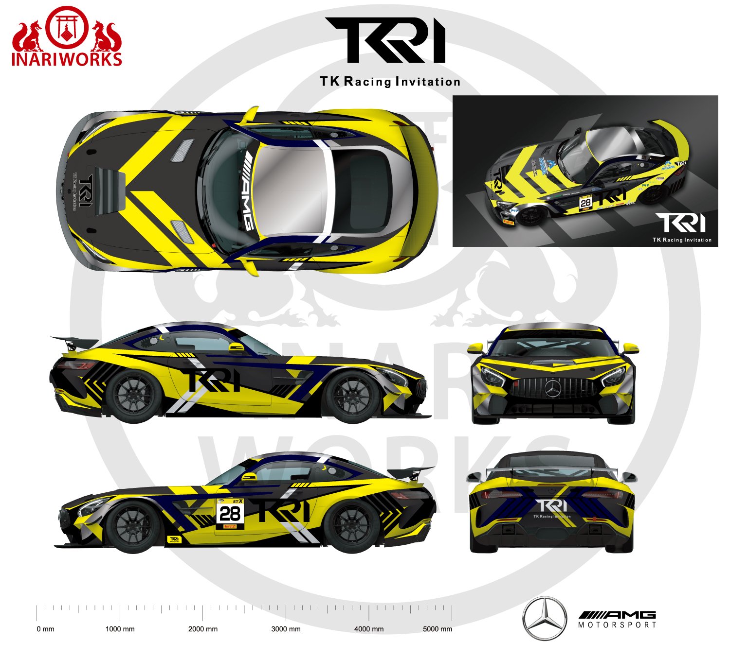 TKRI松永建設 AMG GT3 EVOのリバリーデザイン｜ちょんまげ頭で自転車旅