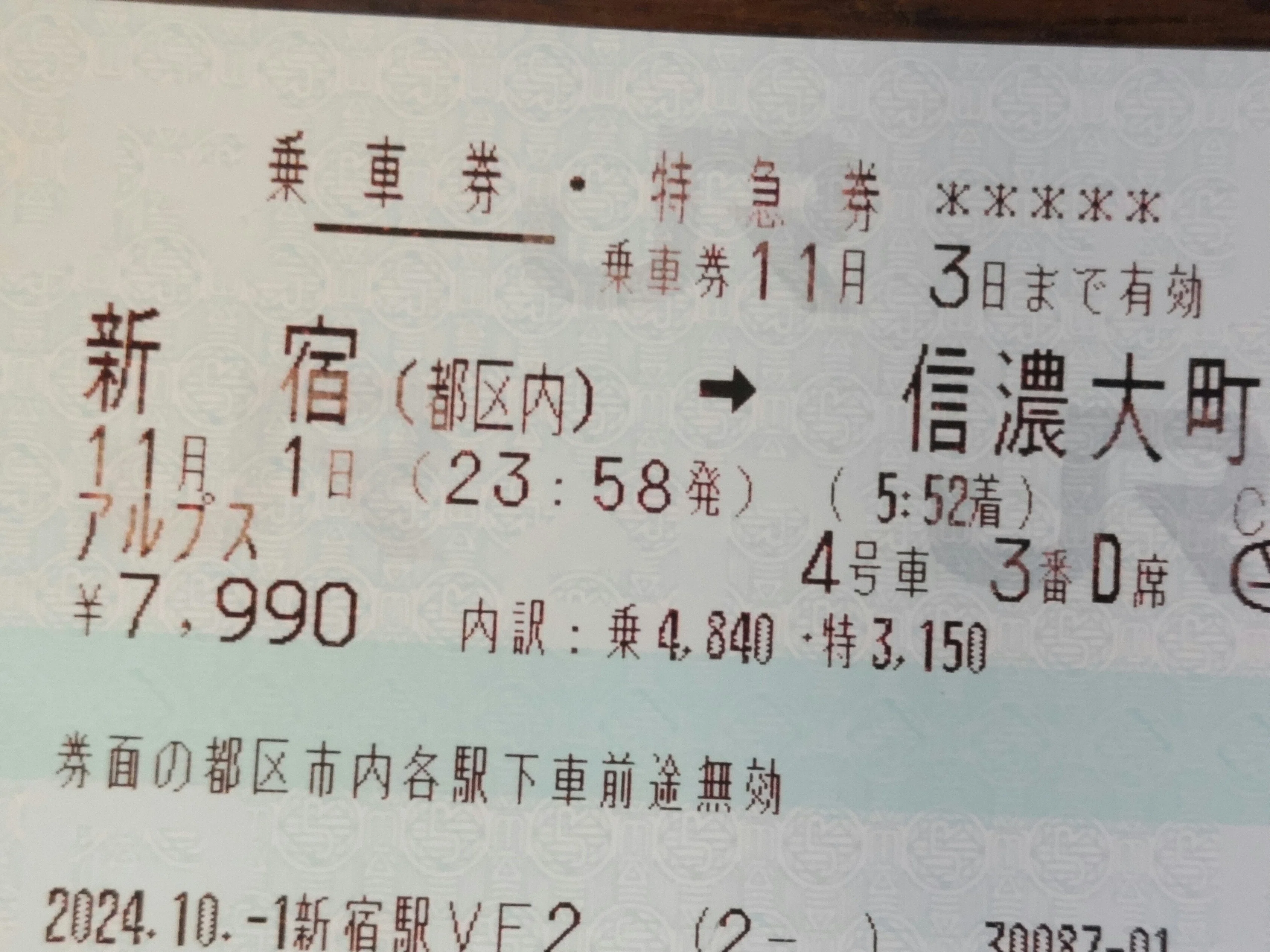 Q15.もうすぐ引退するアルペンルートの船とバス】1.夜行特急アルプスで