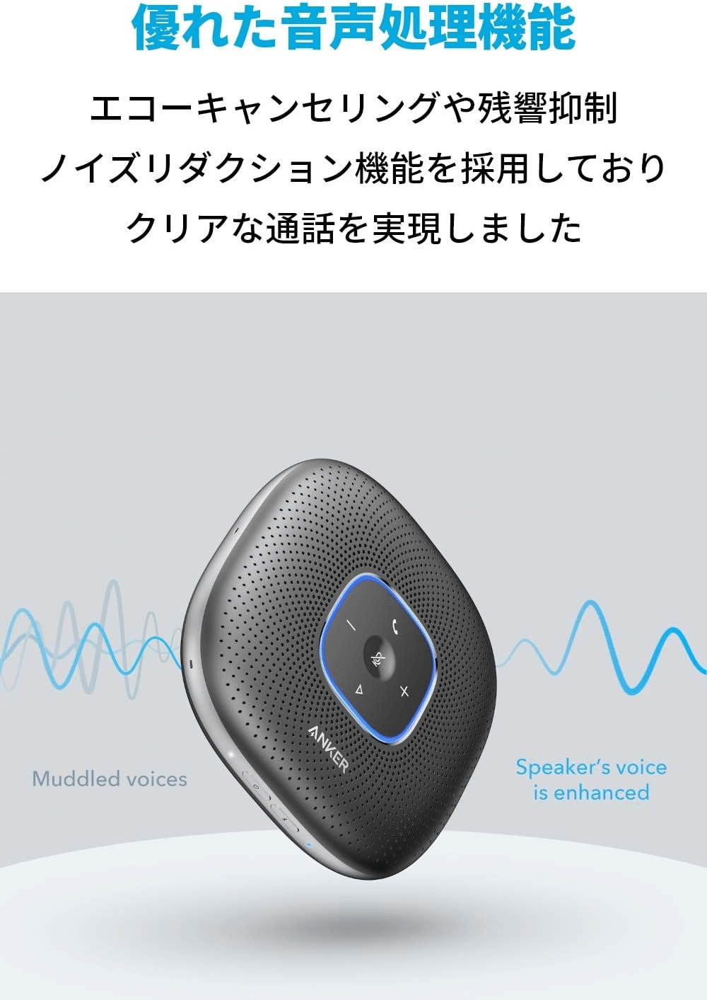 Anker PowerConf スピーカーフォン （グレー：メタリック） Anker PowerConf スピーカーフォン グレー メタリック｜GetGadgetGot