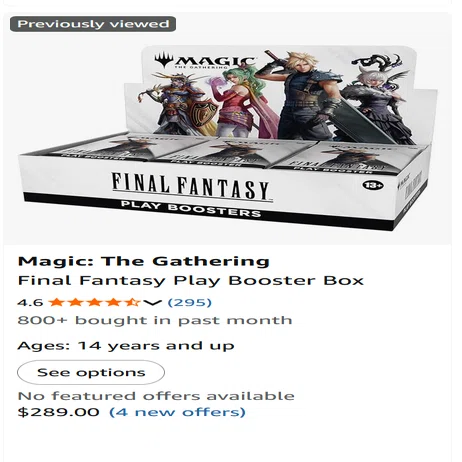 FFの統率者4種が届いて喜んでたら30％オーバーセールがamazon.comで