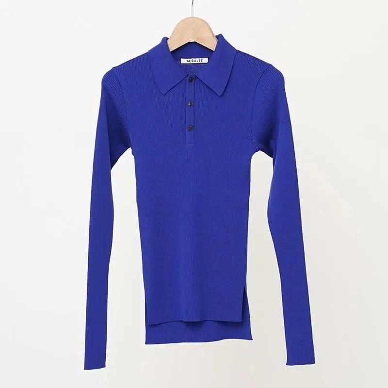AURALEE】ロングセラーSUPER FINE WOOL HIGH GAUGE RIB KNIT POLO
