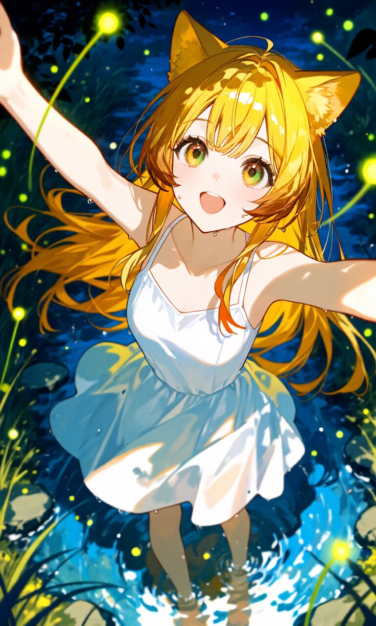 【一点物】 春風に微笑む狐少女 AIイラスト 色紙アート 蛍ときんいろ少女｜AIイラスト｜めいのは✨️AIといっしょに創る