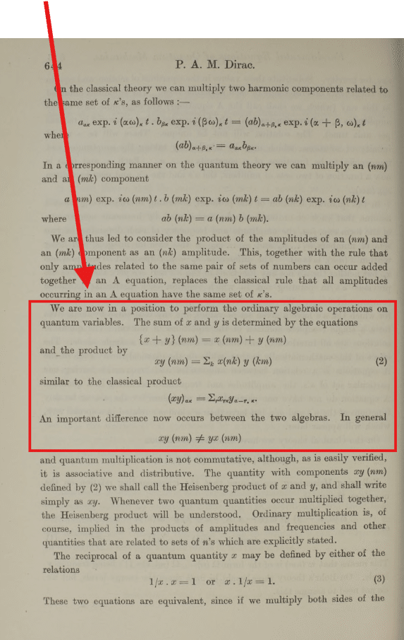 ディラック量子条件式の論文（1925年）｜KKさん